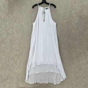 Mille Gabrielle White Halter Neck Maxi Dress Embellished Neckline Size 3X